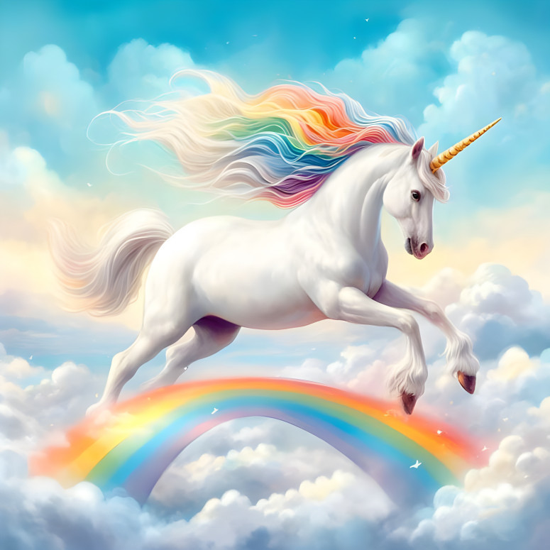 Rainbow Unicorn jumps over the Rainbow