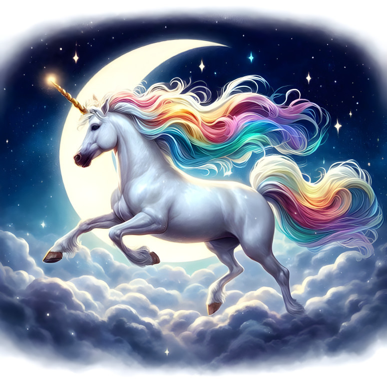 Rainbow Unicorn in the Sky