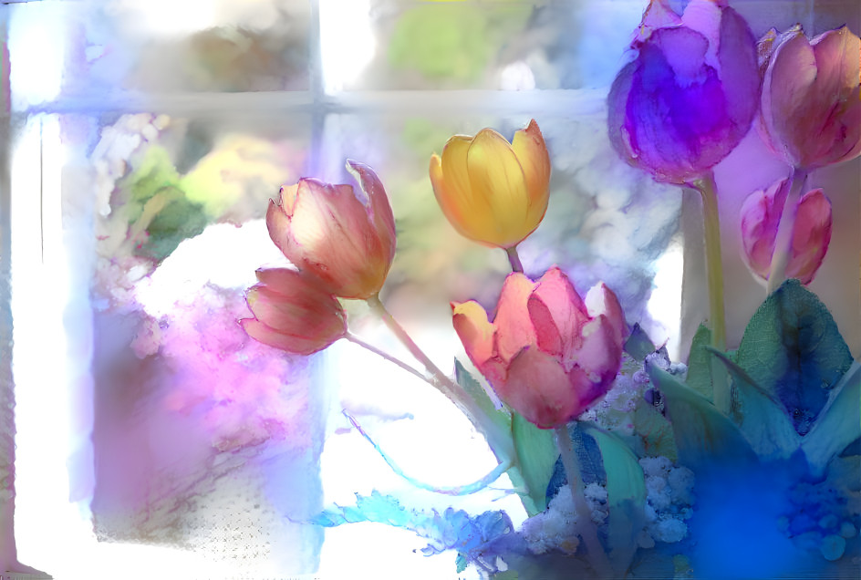 Tulips On A Windowsill 