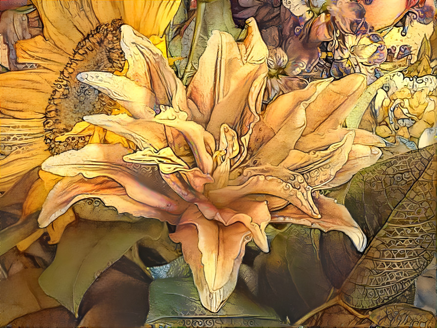 Golden Floral Art