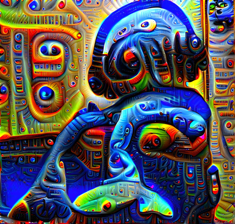 Fragmented Frog in DeepDream