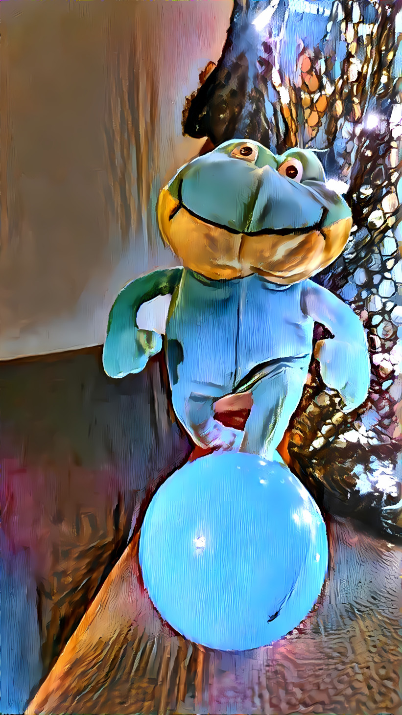 the frog has a new ball