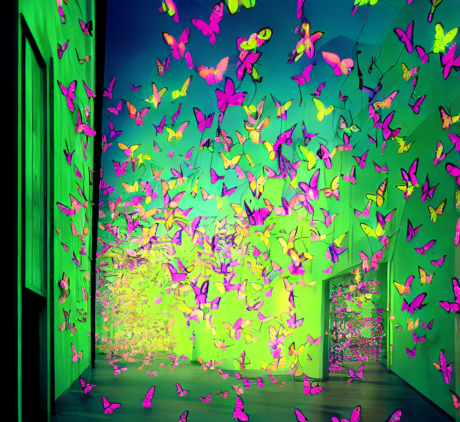 Colorful Butterfly Projections Transform Room