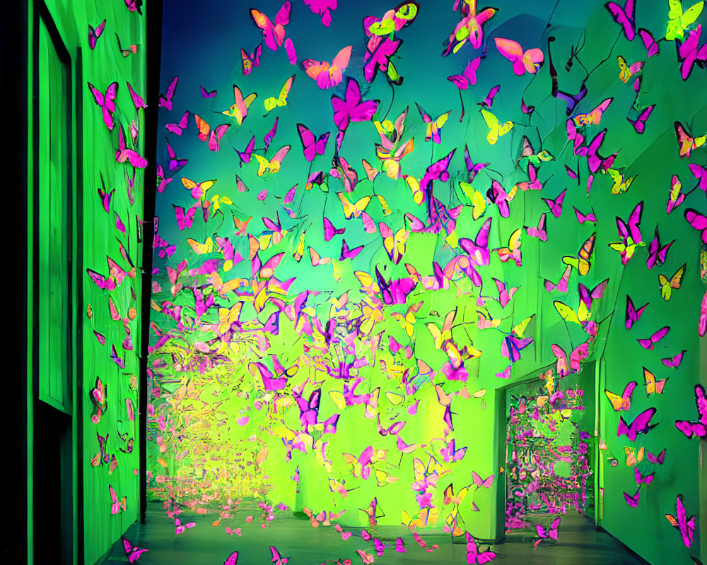 Colorful Butterfly Projections Transform Room