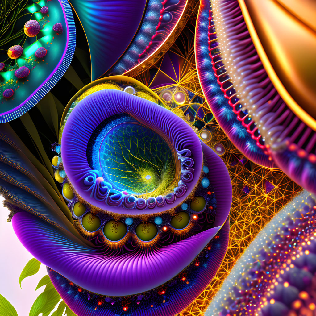 Colorful Spiral Formation Artwork with Intricate Patterns and Textures