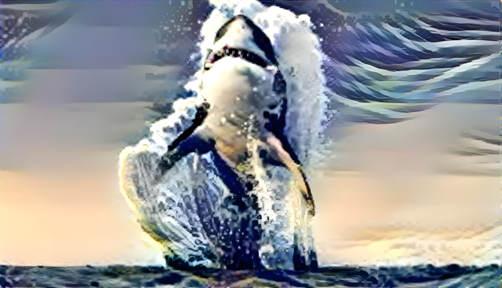 Breaching Great White Shark