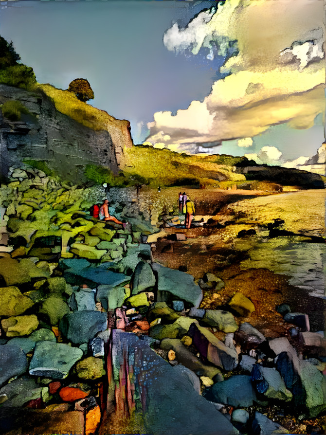 Slabs of fossil rock at Kimmeridge Bay