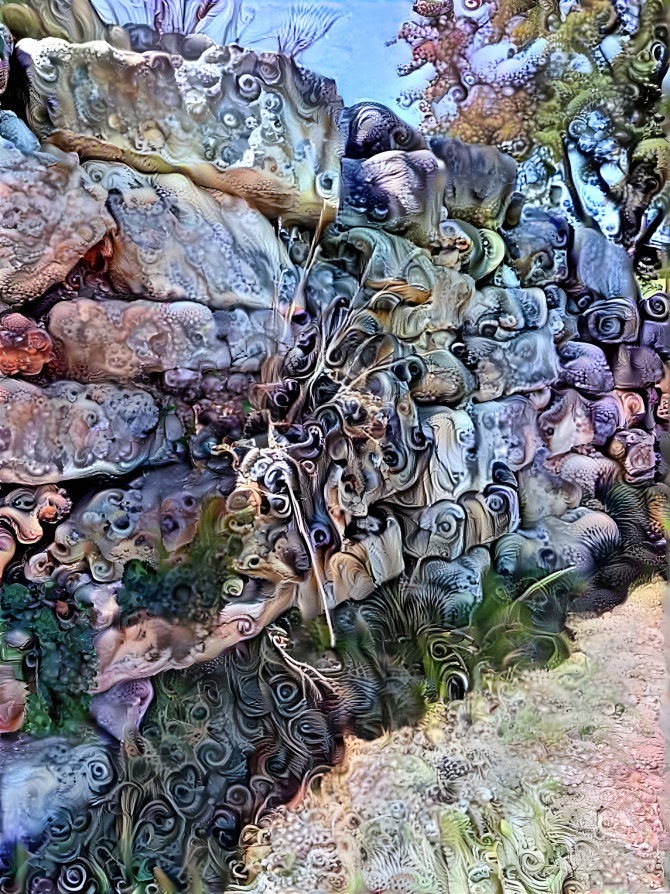 Neighbor's rock wall