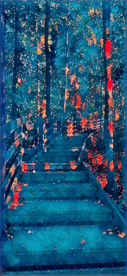 blue stairs