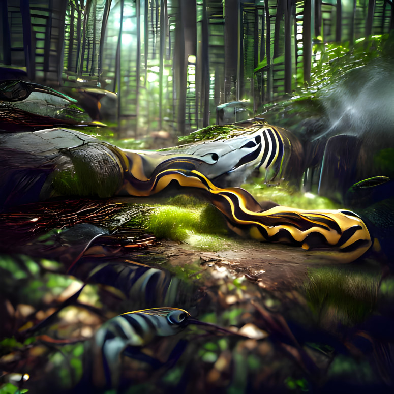 Striped Python In The Jungle