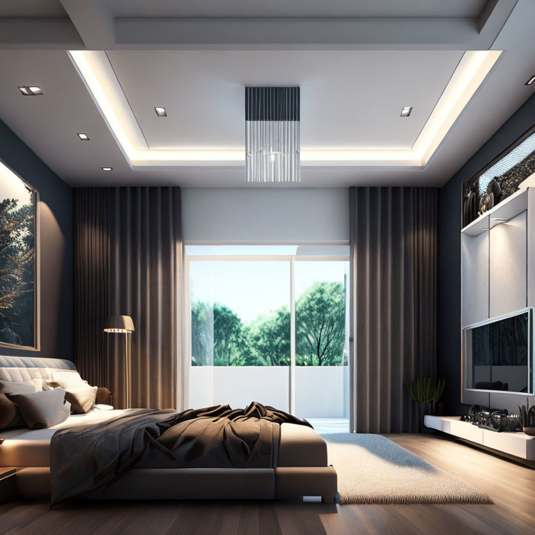 Contemporary Bedroom with Low-Profile Bed and Minimalistic Decor