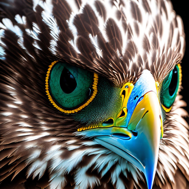 Detailed Close-Up of Bald Eagle's Beak and Eyes