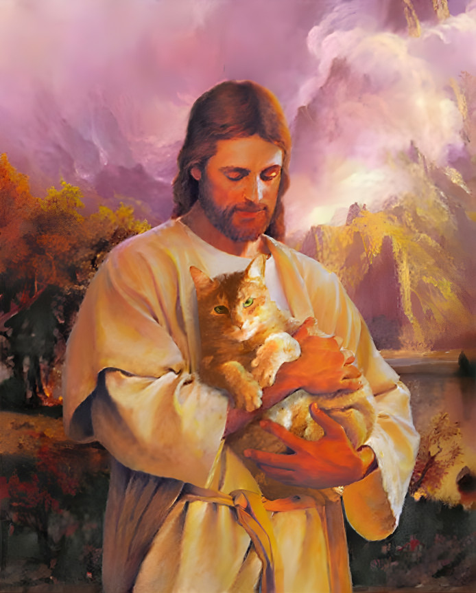 Jesus and a Tabby Cat