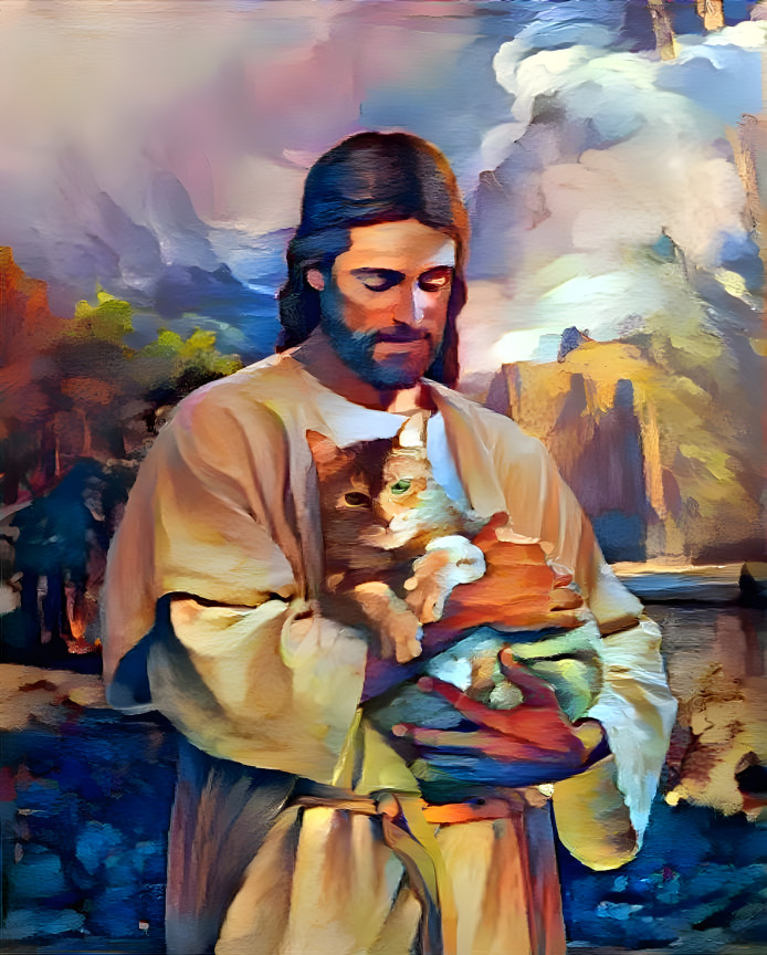 Jesus and a Tabby Cat 1