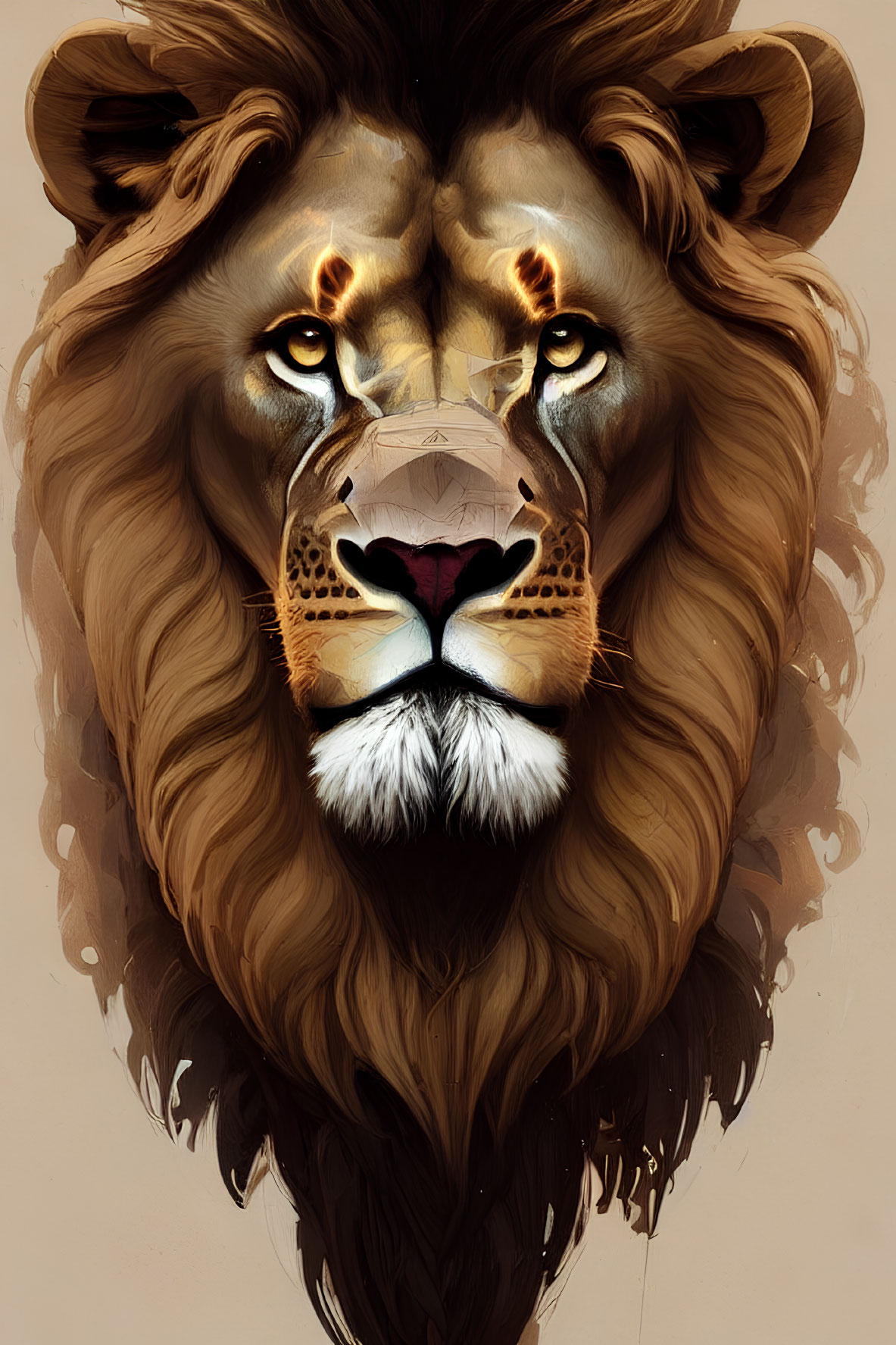 Hybrid Big Cat Illustration with Lion, Tiger, and Cheetah Features