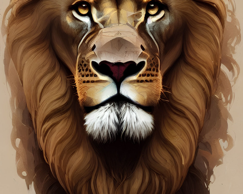 Hybrid Big Cat Illustration with Lion, Tiger, and Cheetah Features