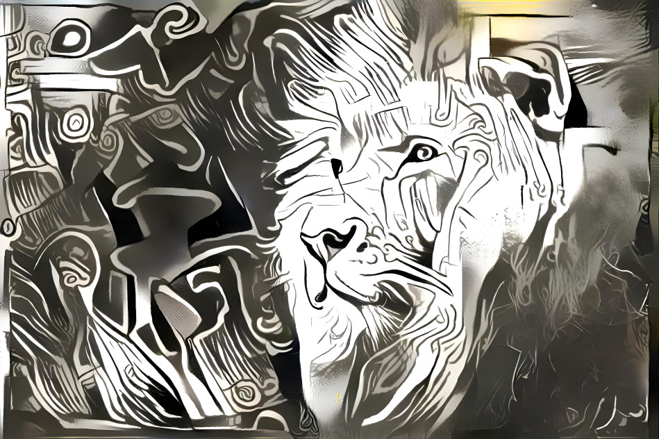 Graffiti lion sketch