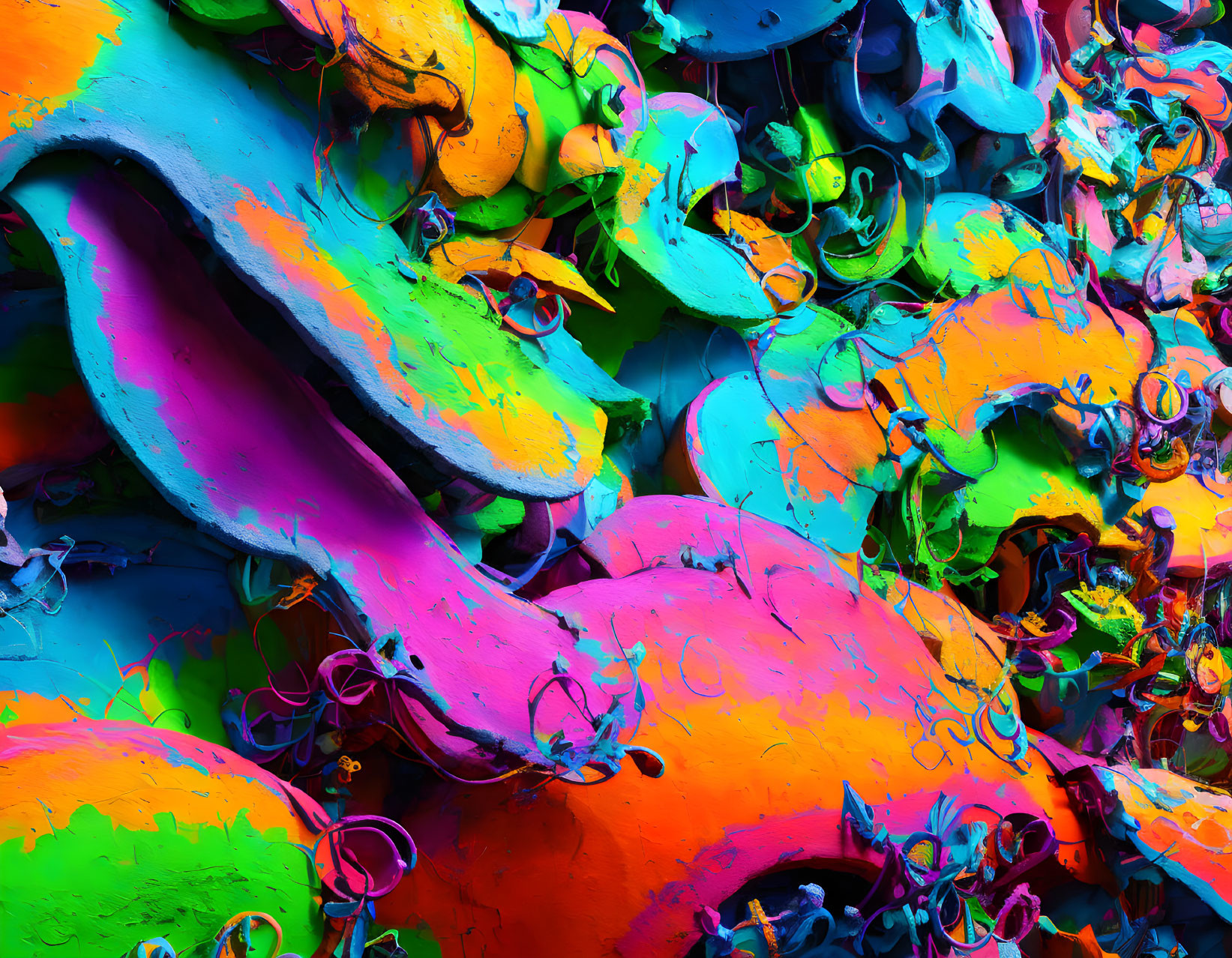 Colorful Abstract Art: Discarded Sneakers with Paint Splatter