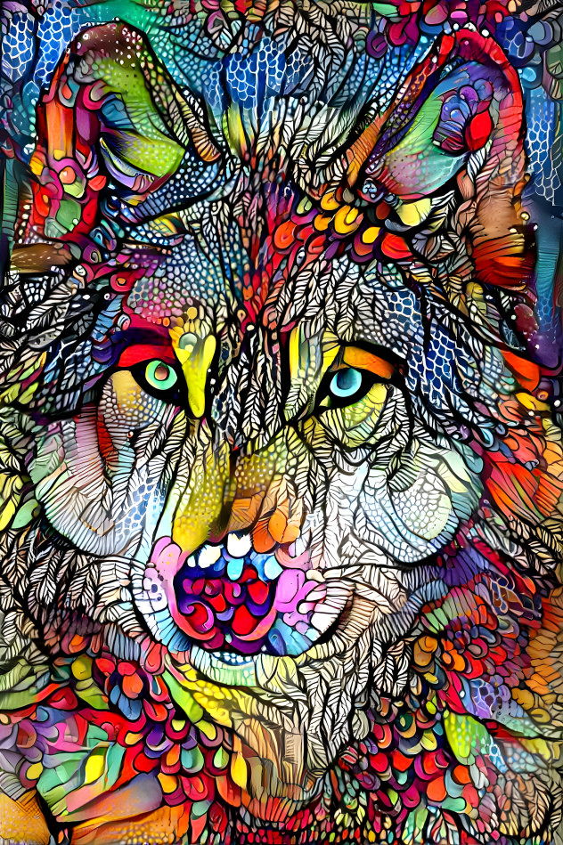 Colorful wolf