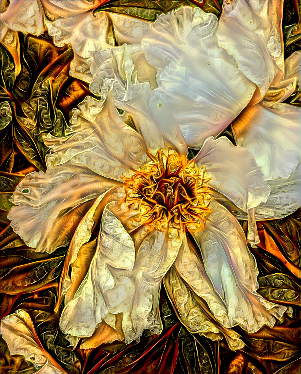 Translucent gold peony