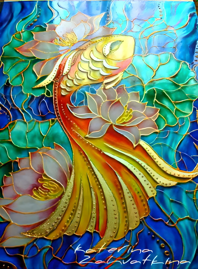 Slightly brighter stained glass fish