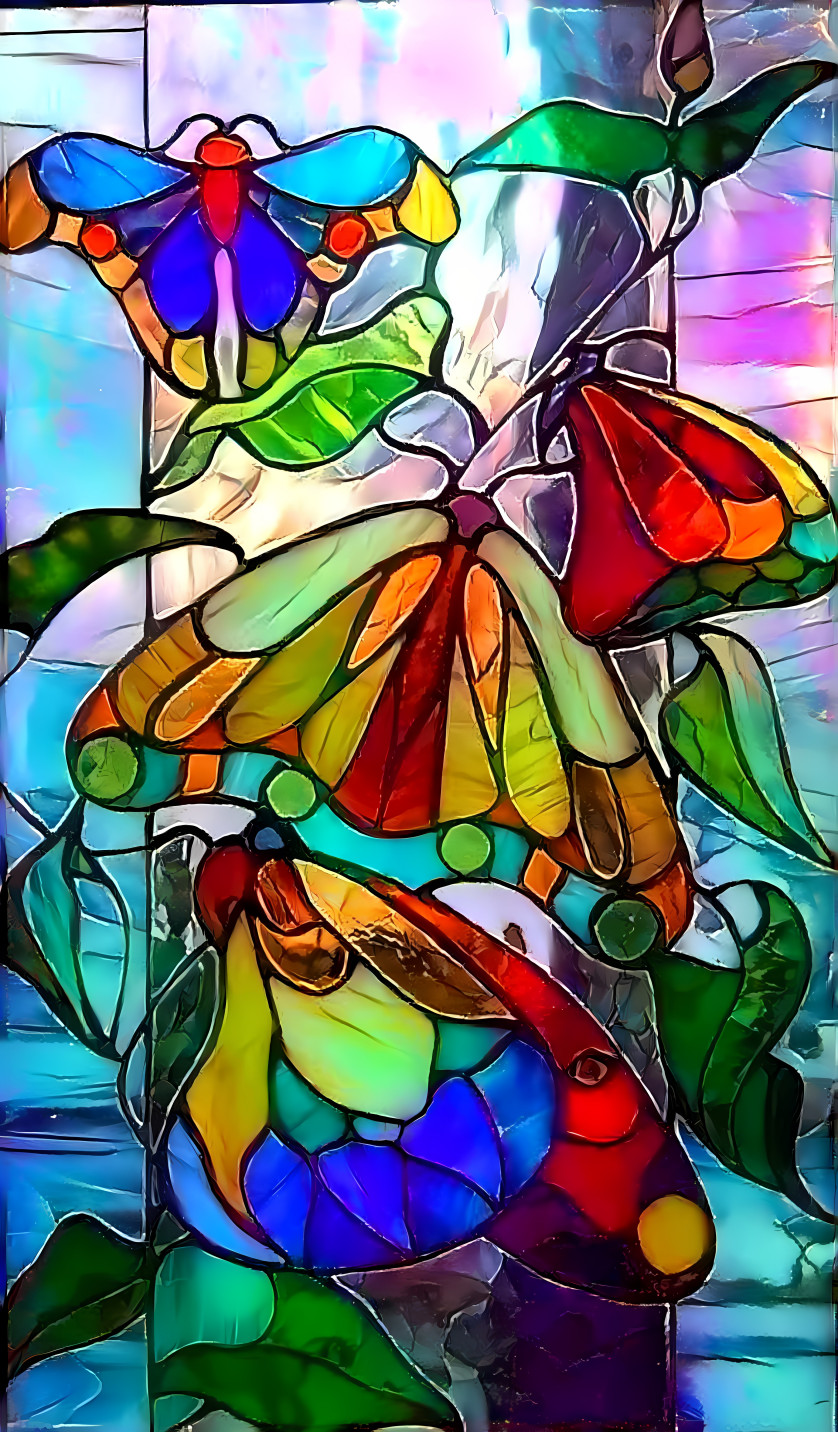 Stained glass butterflies