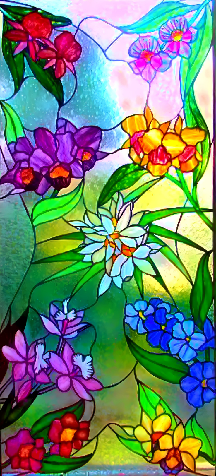 Stained glass flowers