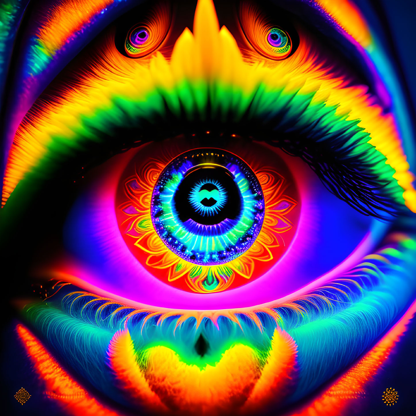 Colorful Psychedelic Eye with Fractal Patterns