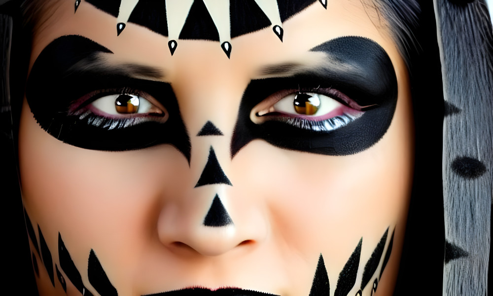 Model in warpaint 