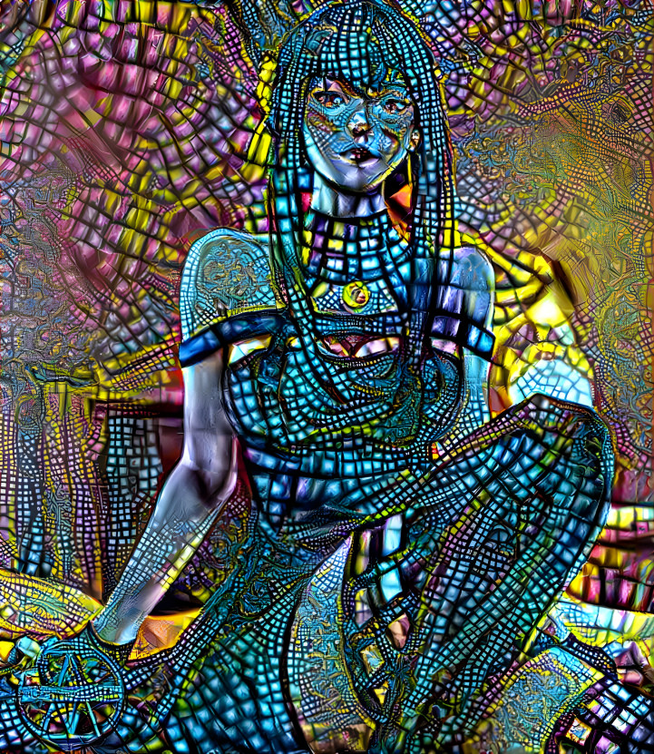 Blue Beaded Woman