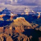 Majestic snow-capped mountains in serene landscape