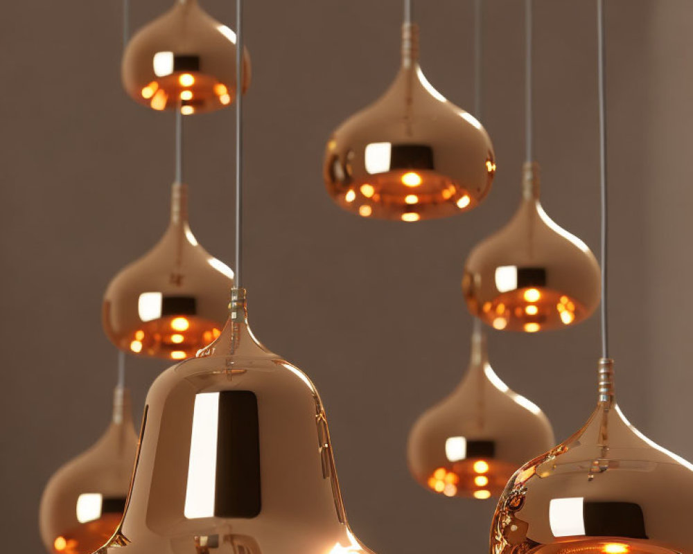 Sleek Copper Pendant Lights in Various Heights