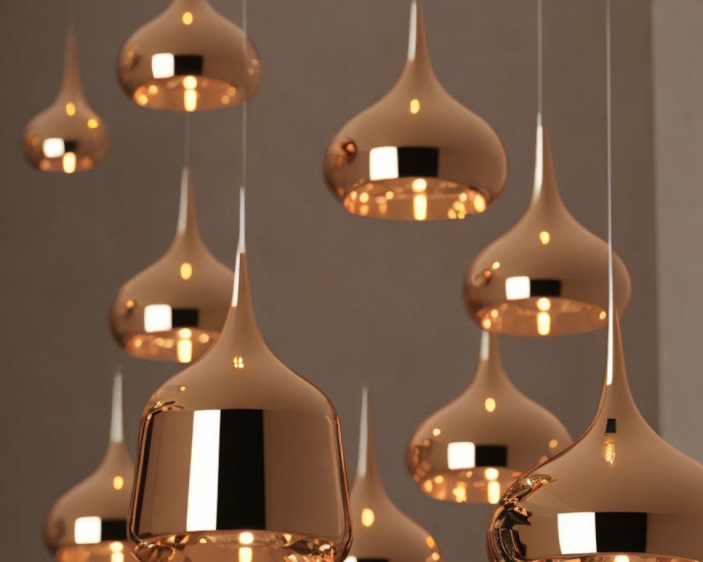 Metallic Finish Pendant Lights Illuminate Dimly Lit Room