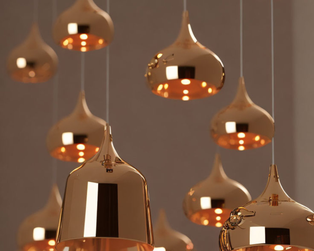 Modern Metallic Pendant Lights in Warm Interior