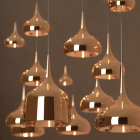 Sleek Copper Pendant Lights in Inverted Teardrop Design