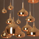 Modern Copper Pendant Lights Reflecting Warm Ambient Light