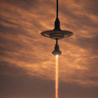 Rocket Launch with Bright Engine Flare and Unique Cloud Formation