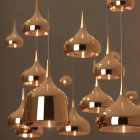 Reflective Modern Copper Pendant Lights in Warm-Toned Room