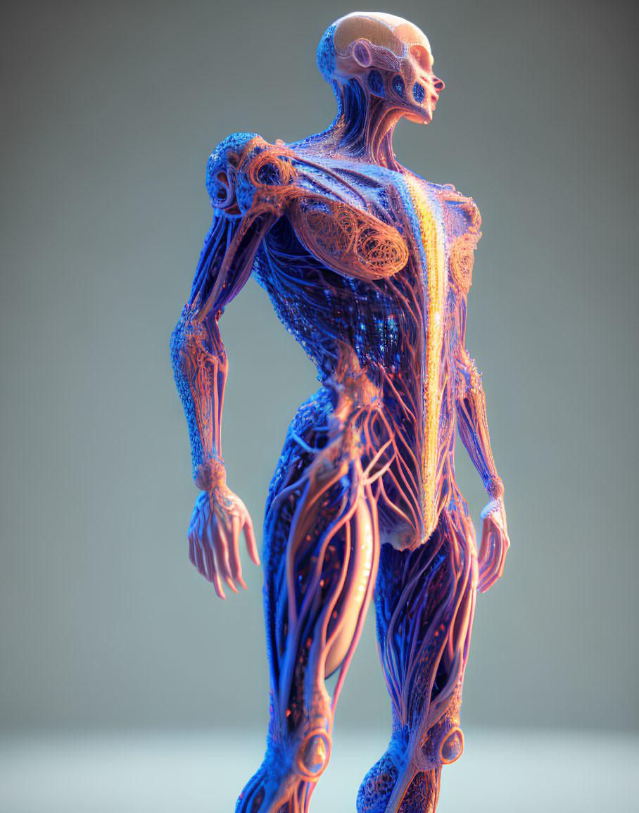 Detailed 3D Rendering of Human Circulatory and Muscular System