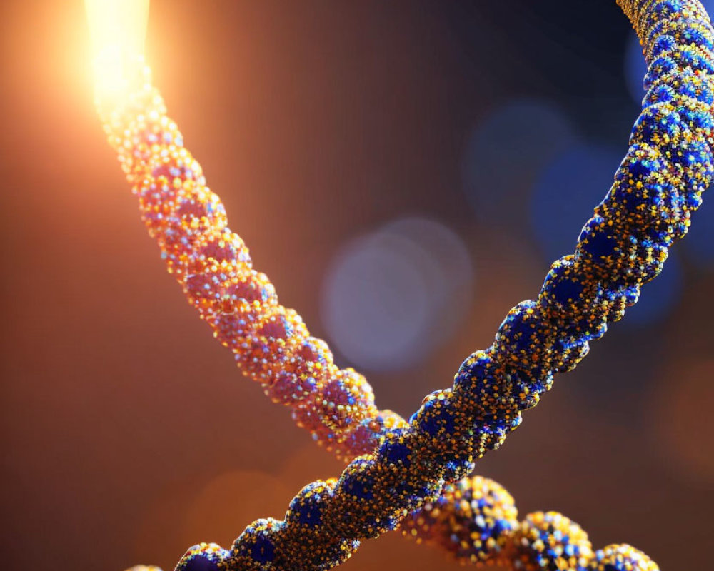 Sparkling Beaded Jewelry Against Bokeh Light Background