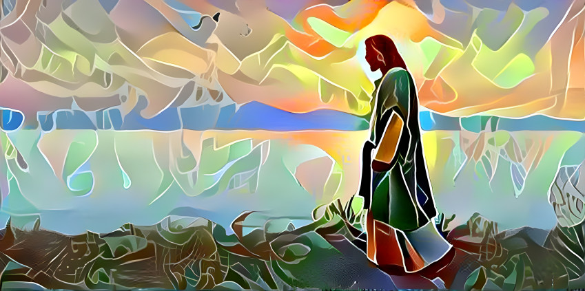 Jesus on the shoreline