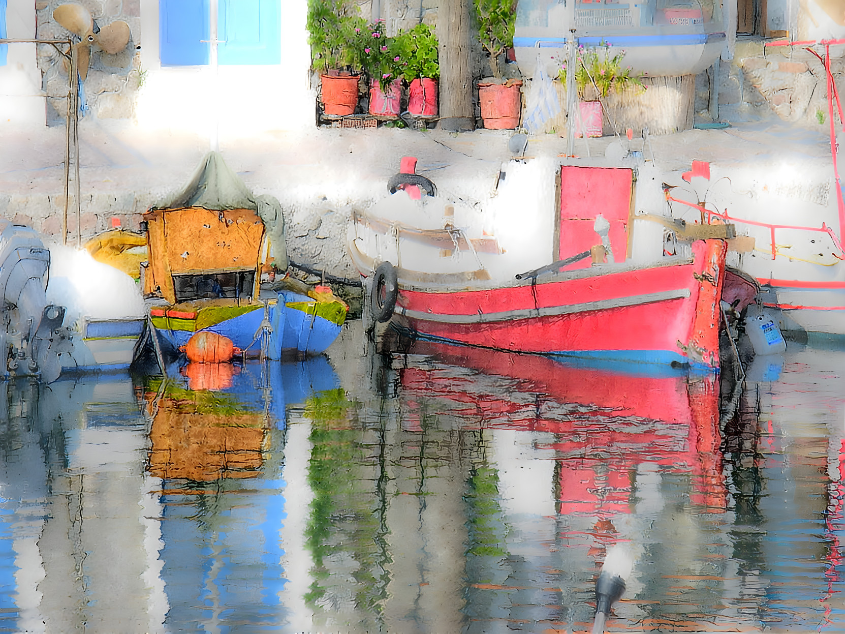 Boats in Lakka, Paxos