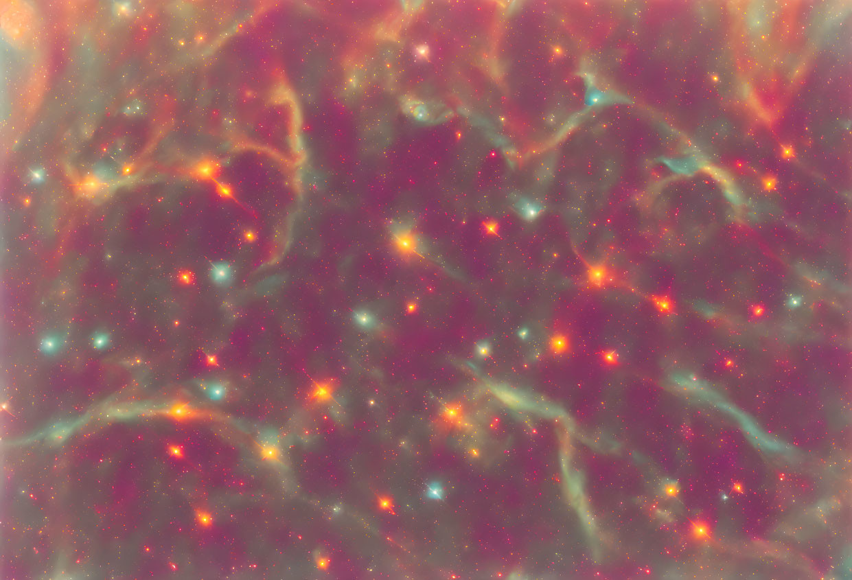 Colorful Cosmic Tapestry of Intertwined Filaments and Stars