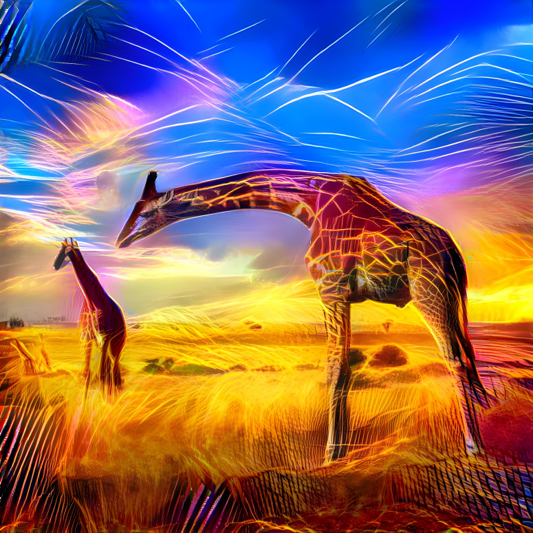 Giraffe Sunset