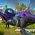 Iridescent Flying Saucers in Futuristic Fantasy Environment