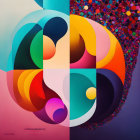 Vibrant abstract artwork with four quadrants of fluid shapes and textures