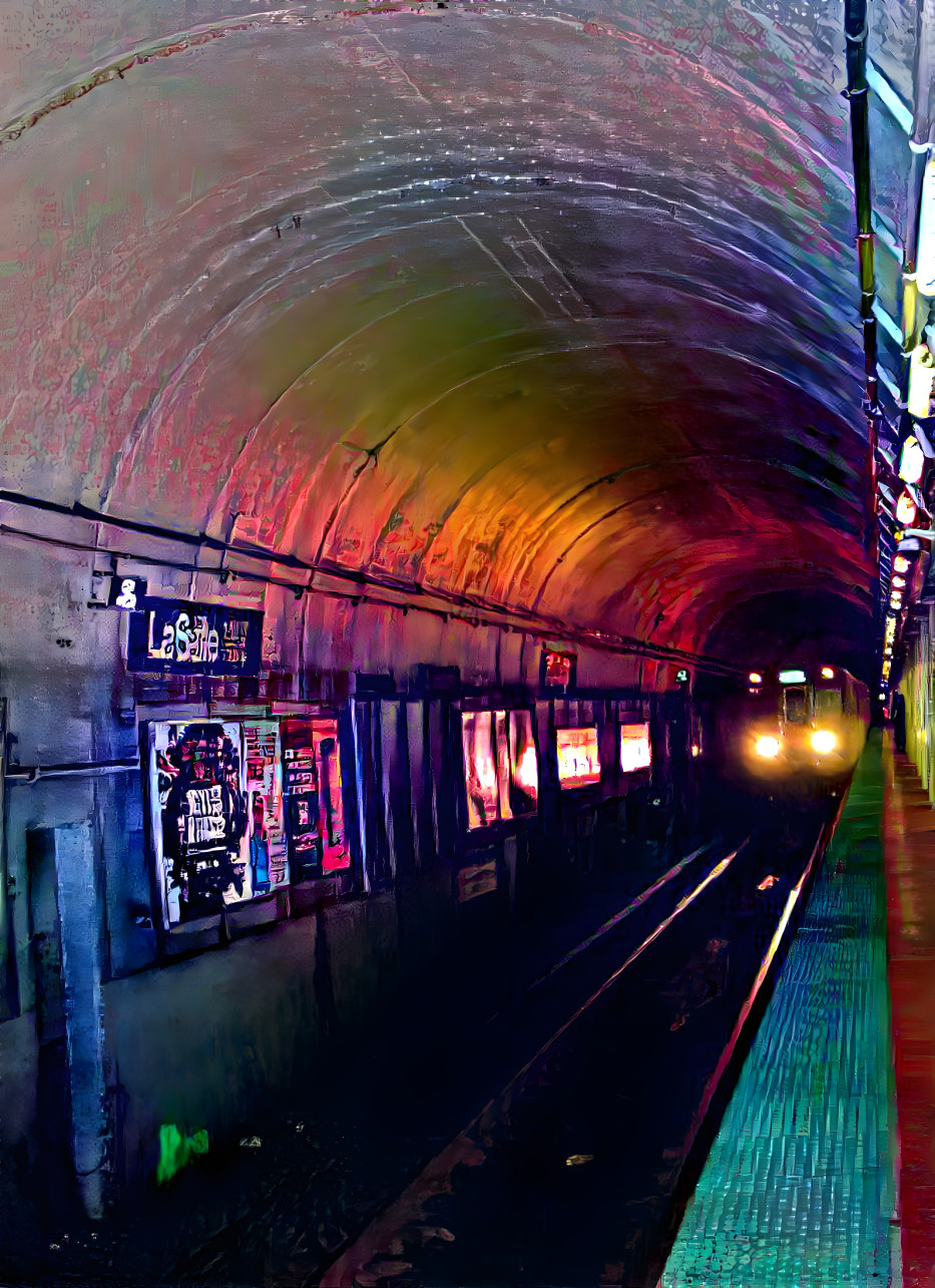 "Chicago Blue Line Into LaSalle Street Station"