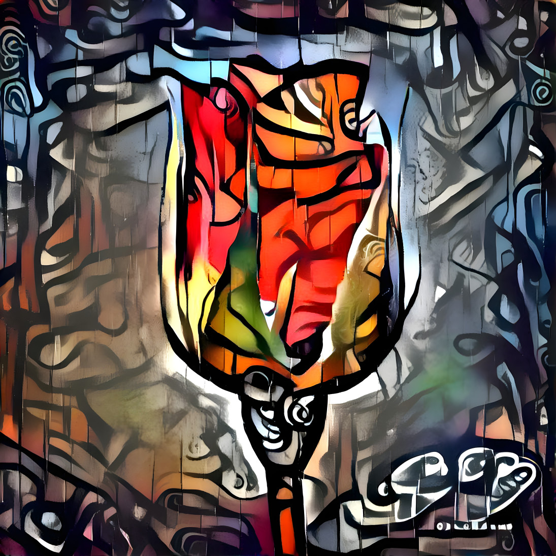 Staind Glass Rose