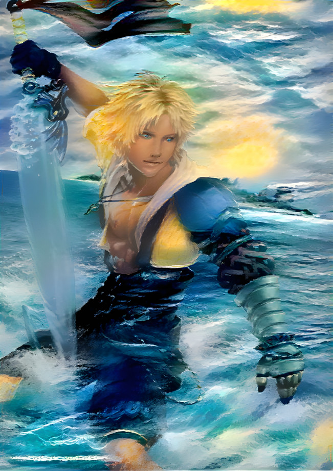 Tidus with Brotherhood Off the Besaid Coast