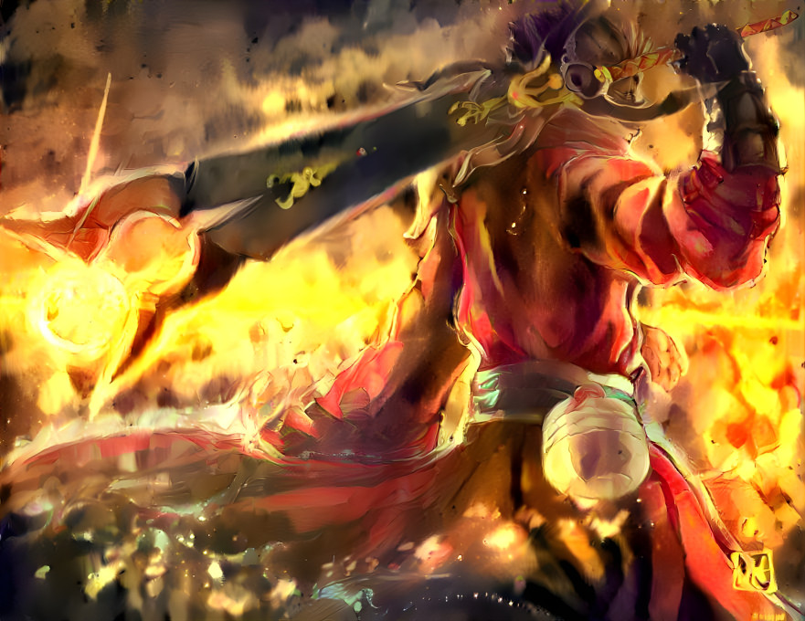 Fiery Auron Backshot